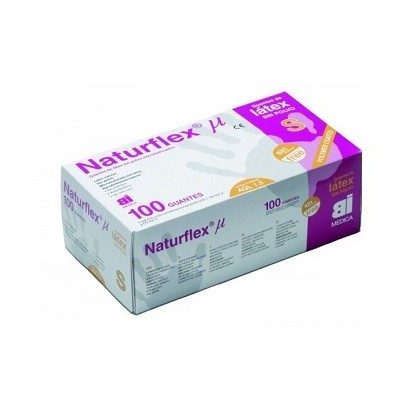 Naturflex Guantes de Latex  sin polvo Talla M 100 unidades