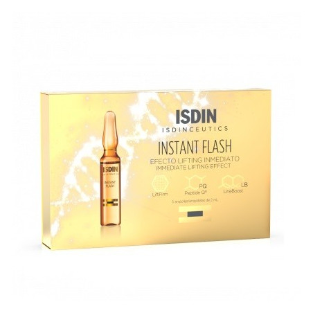 Isdinceutics Instant Flash, Solución facial con efecto lifting inmediato, 5  ampolletas : : Belleza