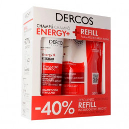 Comprar Vichy Dercos Champú Energy+ Estimulante 390ml + Ecorefill Recargable 500ml a precio de oferta