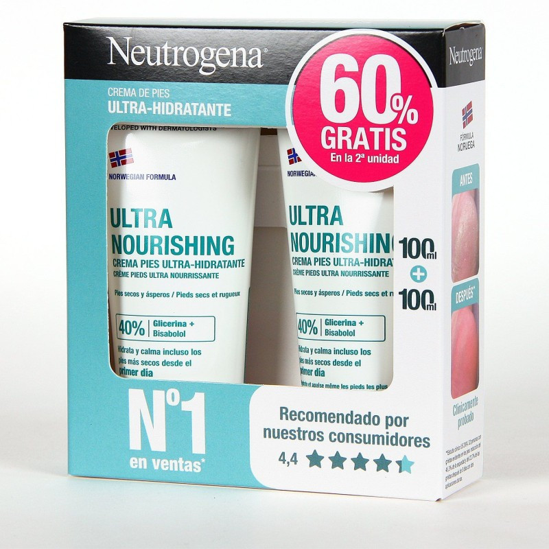 Comprar Neutrogena duplo Crema pies Ultrahidratante 100ml+100ml a precio de oferta