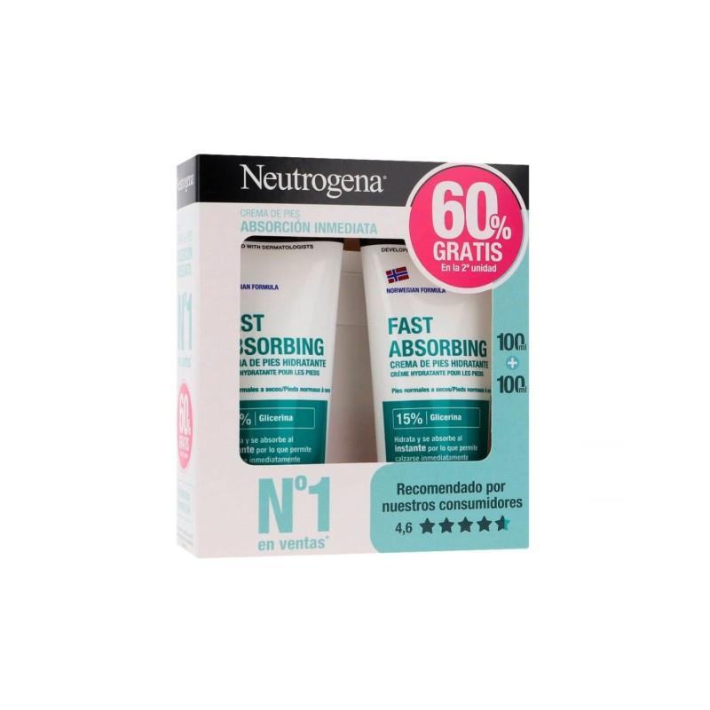 Comprar Neutrogena Duplo Crema de pies Absorcion Inmediata 100ml+100ml a precio de oferta
