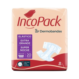 Incopack Anatómico Elástico Super Noche Talla Extra Grande , 80 unidades