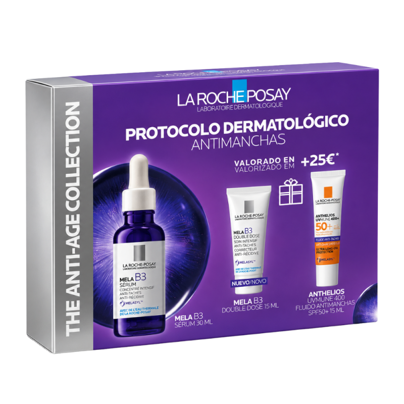 La Roche Posay Mela B3 Serum, 30ml + Mela B3 Double Dose, 15ml + Anthelios Uvmune 400 Fluido Antimanchas SPF50+, 15ml