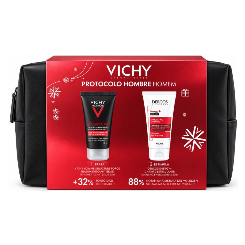 Vichy Homme Cofre Protocolo Cuidado Hombre crema antiedad y champu Dercos
